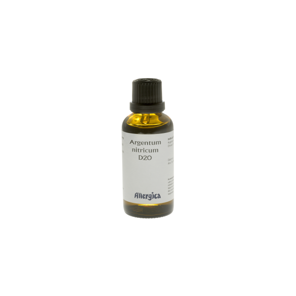 Argentum nitricium D20 Homopatiske drber 50 ml.